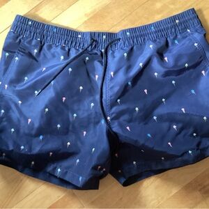 Navy Blue Swim Shorts with Ice Cream Print